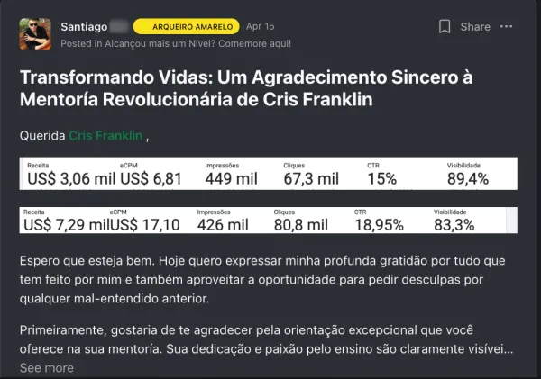 Santiago superou $10K com 2 projetos — parte 1